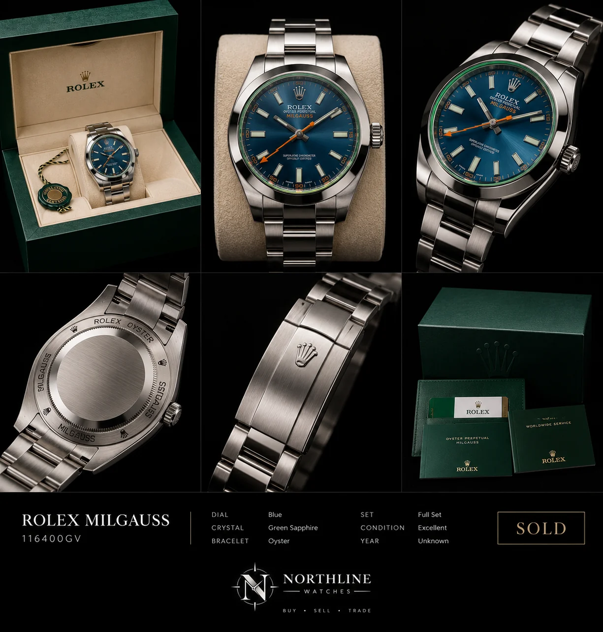 Rolex Milgauss 116400GV sold by Northline Watches